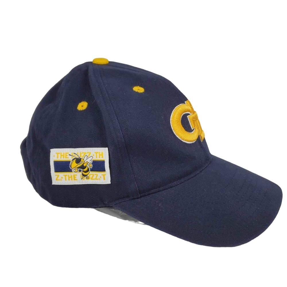 GT Georgia Tech Logo Hat Navy Gold Adjustable Velcro One Size Fits Most - Picture 2 of 5